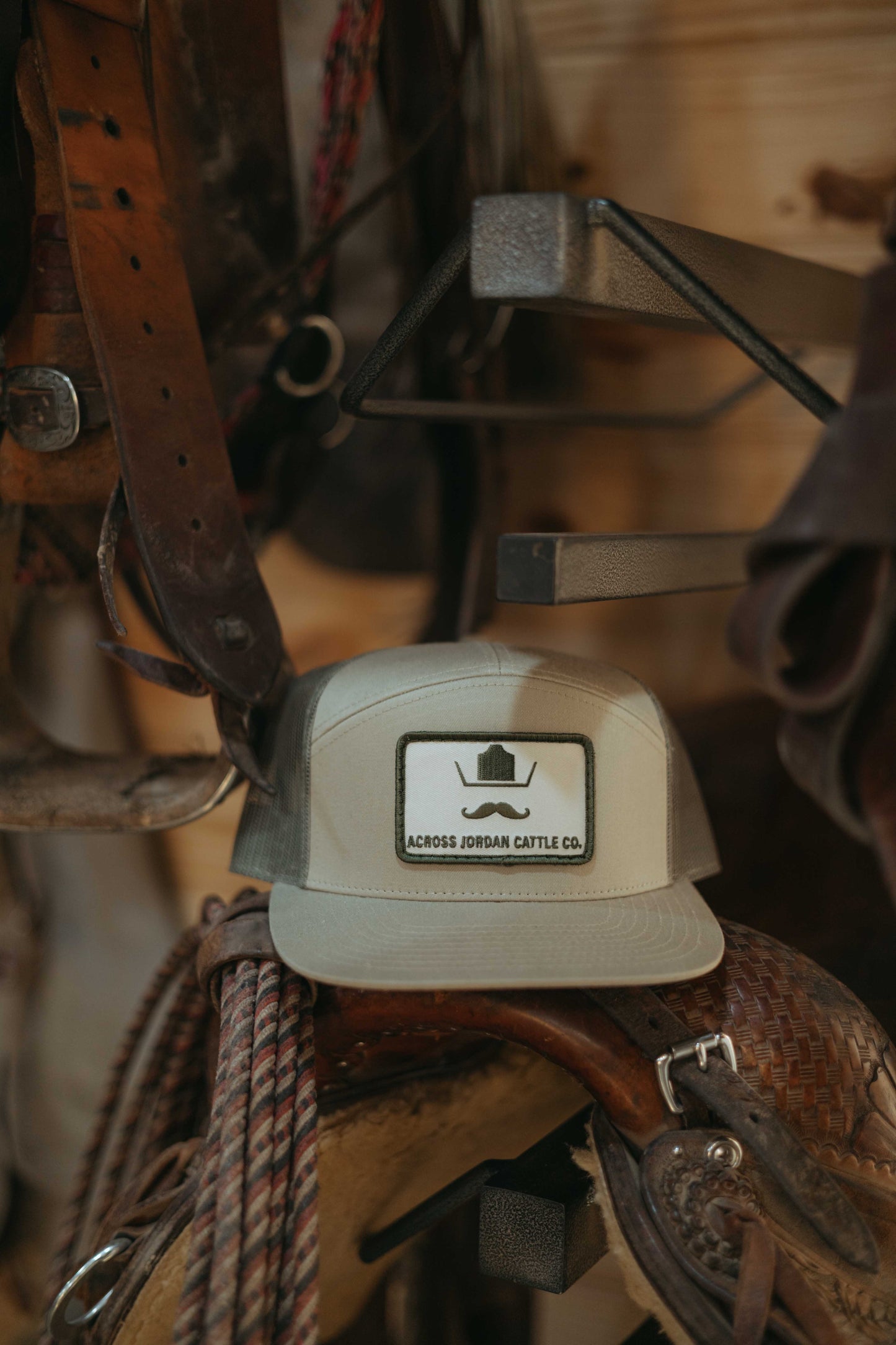 Khaki and Green Patch Hat